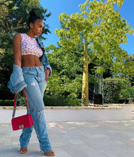 Load image into Gallery viewer, Calças jeans mom rasgadas Lori H azul look new