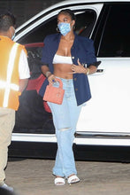 Load image into Gallery viewer, Calças jeans mom rasgadas Lori H azul look new