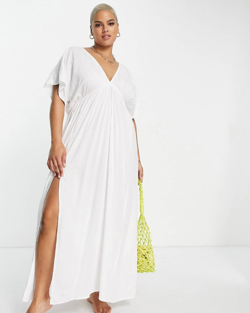 Vestido branco new look curve longo