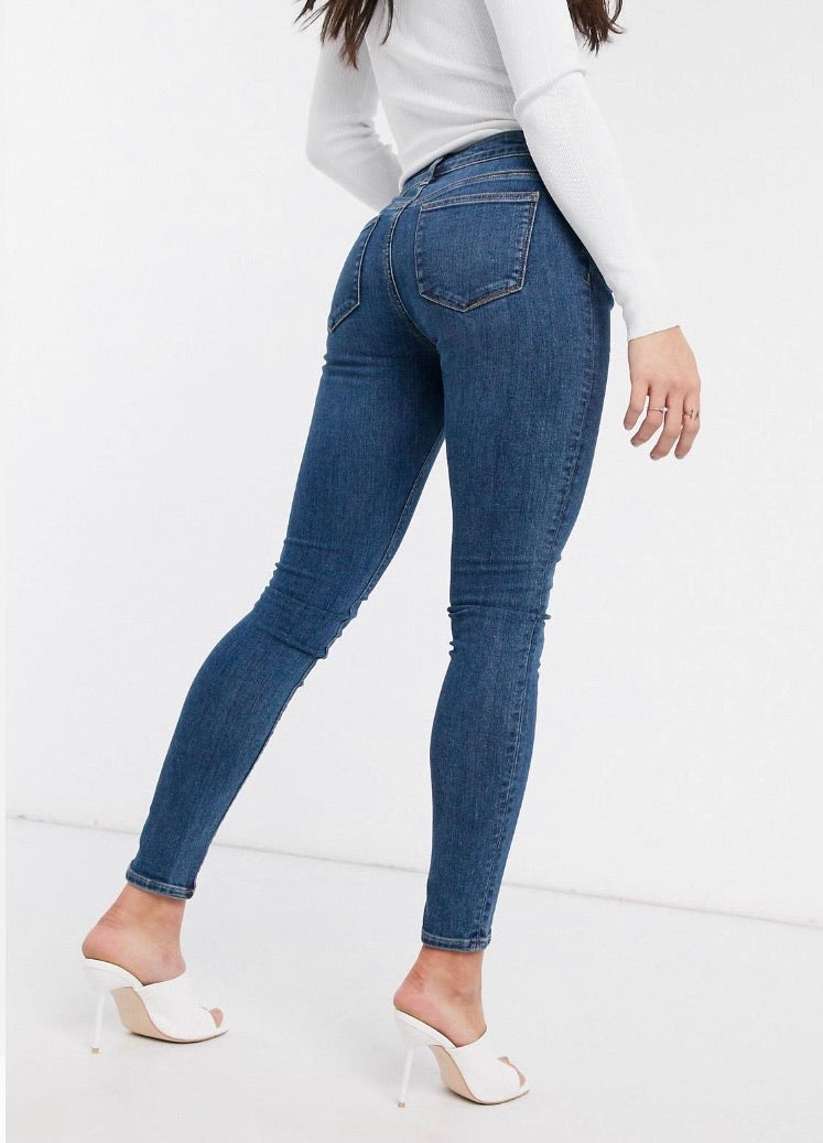 Calças jeans slim azul escuro