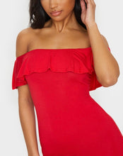 Load image into Gallery viewer, Vestido vermelho bardot
