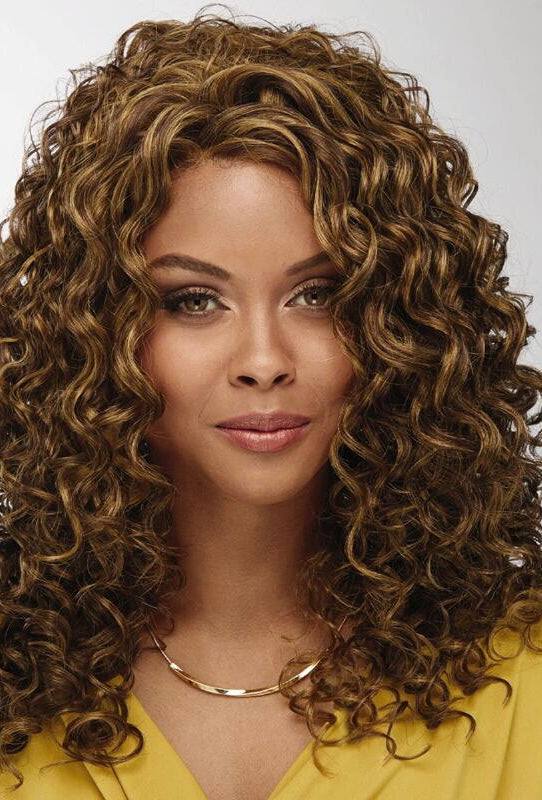 Peruca curly light brown/blond