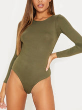 Load image into Gallery viewer, Bodysuit olive mangas compridas New
