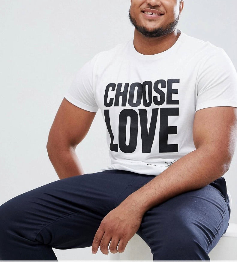 T-shirt branco homem Choose Love New