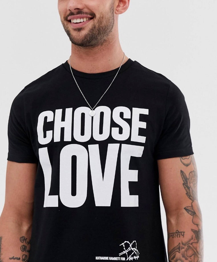 T-shirt preto homem Choose Love